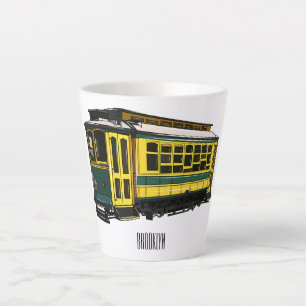 Mata trolley cartoon illustration latte mug