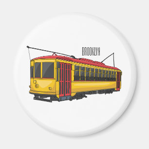 Mata trolley cartoon illustration magnet
