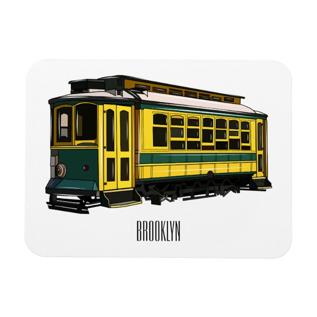 Mata trolley cartoon illustration magnet (Horizontal)