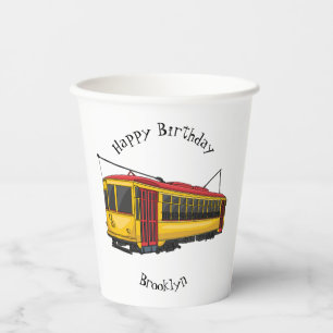 Mata trolley cartoon illustration paper cups