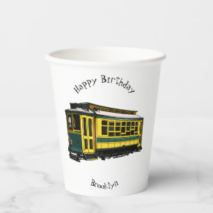 Mata trolley cartoon illustration paper cups