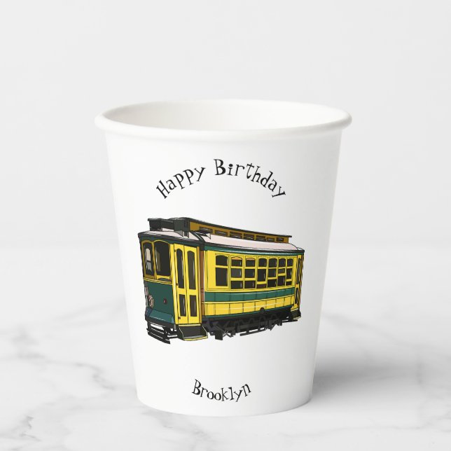 Mata trolley cartoon illustration paper cups (Front)