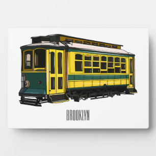 Mata trolley cartoon illustration plaque
