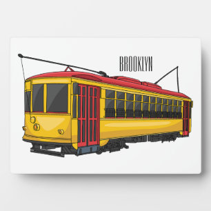Mata trolley cartoon illustration plaque