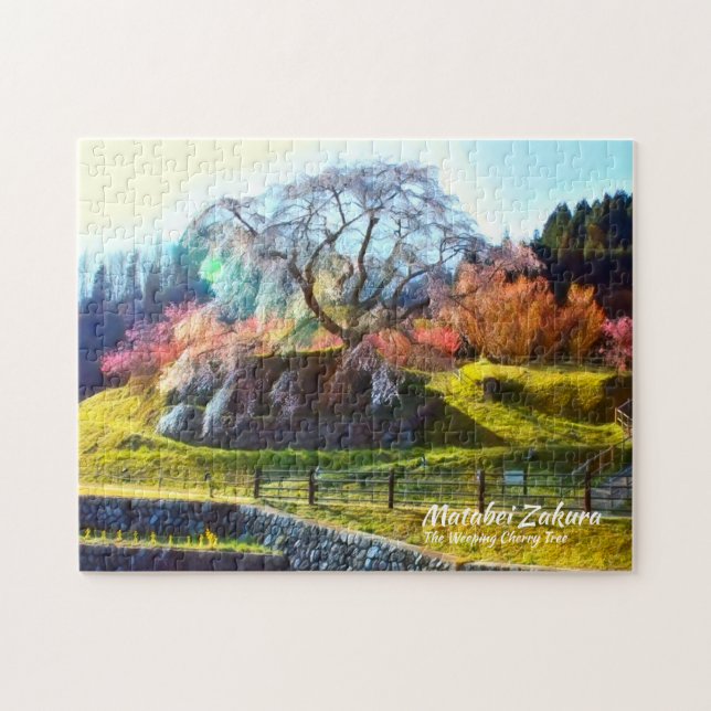 Matabei-Zakura: Weeping Cherry Tree Jigsaw Puzzle (Horizontal)