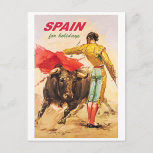 Matador and bull. Bullfighting. Spain for holidays Postcard