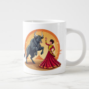 Matador Bullfighter Spanish woman in traditional a Large Coffee Mug