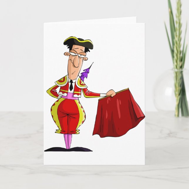 Matador with Red Cape Spanish Bullfighter Card (Front)