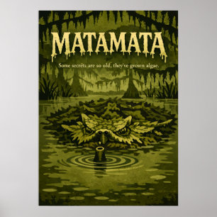 Matamata Swamp Creature Retro Art Poster