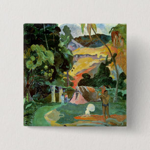 Matamoe or, Landscape with Peacocks, 1892 15 Cm Square Badge