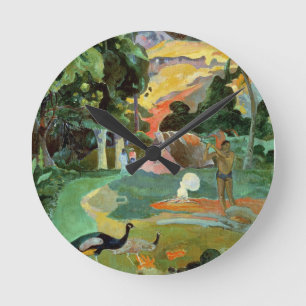 Matamoe or, Landscape with Peacocks, 1892 Round Clock