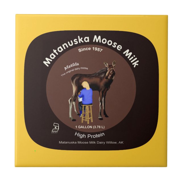 Matanuska Moose Milk Ceramic Tile (Front)