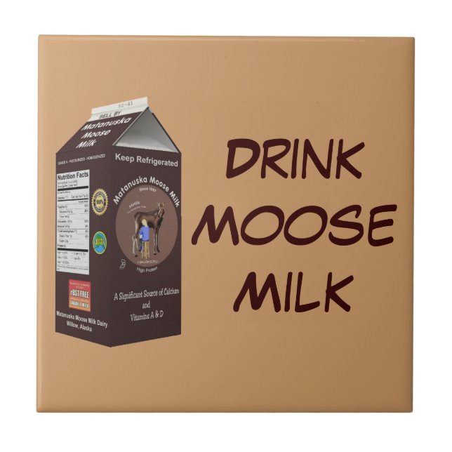 Matanuska Moose Milk Ceramic Tile (Front)