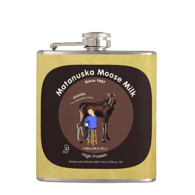 Matanuska Moose Milk Hip Flask (Front)