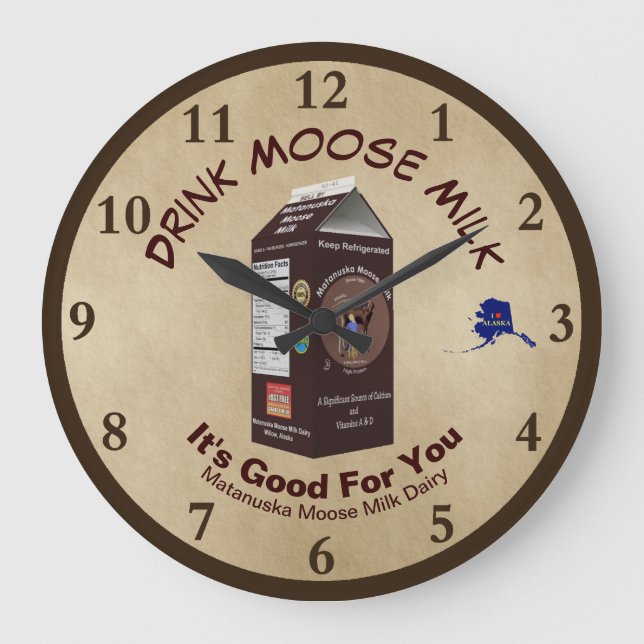 Matanuska Moose Milk Large Clock (Front)
