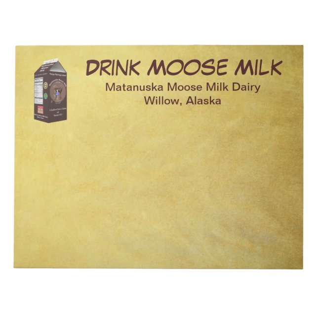 Matanuska Moose Milk Notepad (Front)