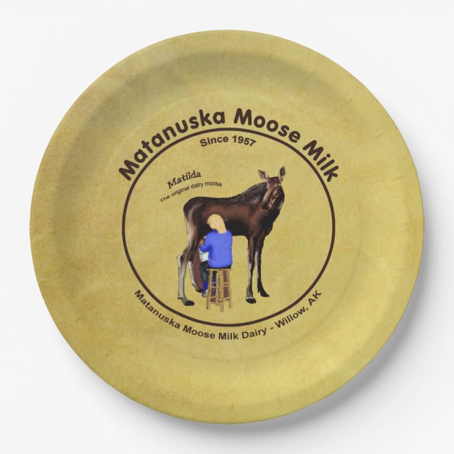 Matanuska Moose Milk Paper Plate (Front)