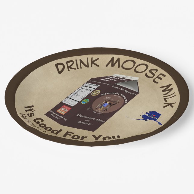 Matanuska Moose Milk Paper Plate (Angled)