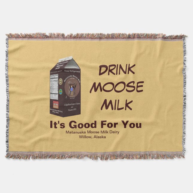 Matanuska Moose Milk Throw Blanket (Front)