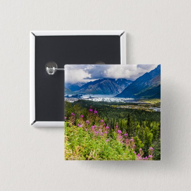 Matanuska Valley, Southcentral Alaska 15 Cm Square Badge (Front & Back)