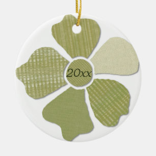 Match Any Colour Faux Fabric Collage Flower Ceramic Tree Decoration