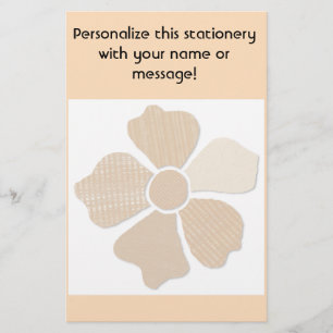 Match Any Colour Faux Fabric Collage Flower Stationery