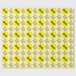 Match Any Colour Faux Fabric Collage Flower Wrapping Paper