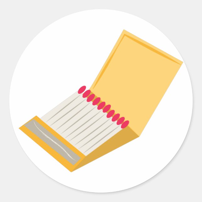 Match Book Classic Round Sticker (Front)