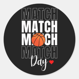 Match Day Basketball Active  Classic Round Sticker