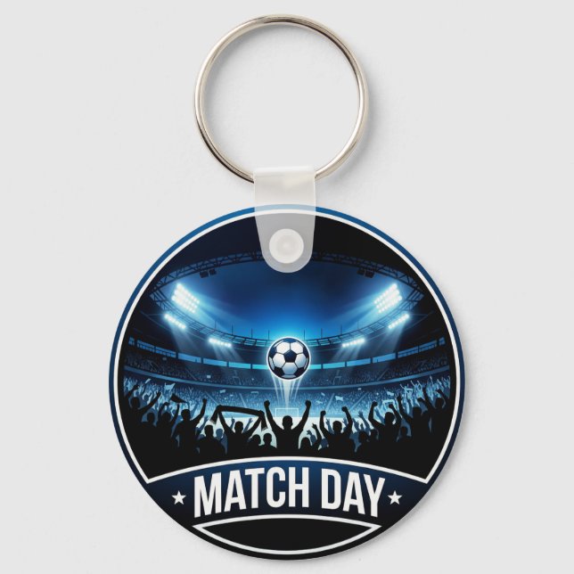 Match Day Soccer Night Stadium Lights Crowd Key Ring (Front)
