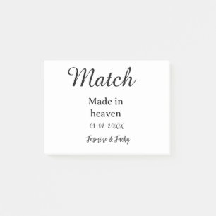 Match made in heaven add name date simple calligra post-it notes