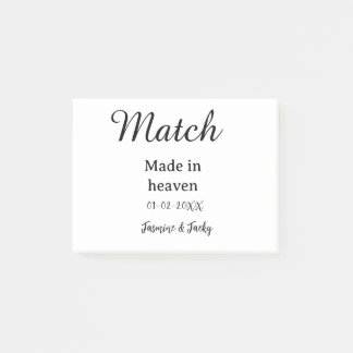 Match made in heaven add name date simple calligra post-it notes