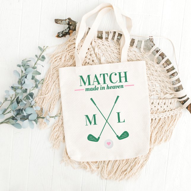 Match Made in Heaven Golf Bachelorette Bride Tote Bag (Creator Uploaded)