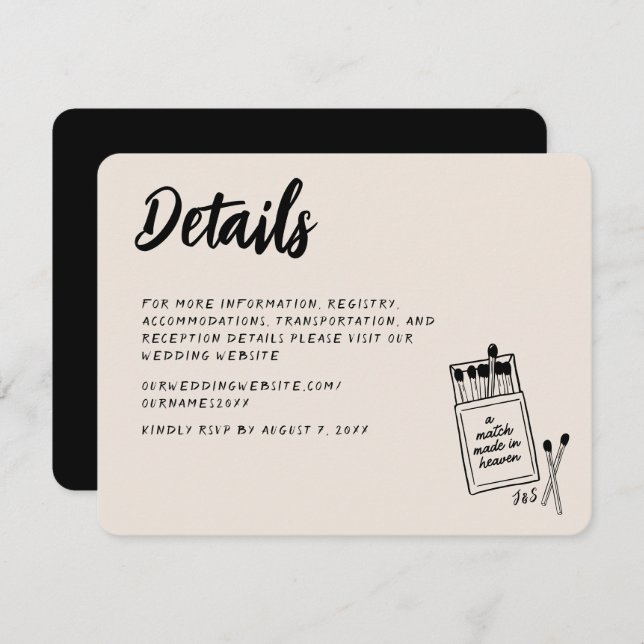 Match Made in Heaven Handwritten Enclosure Card (Front/Back)