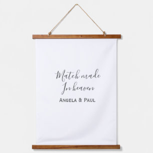 Match made in heaven name couple wedding simple hanging tapestry