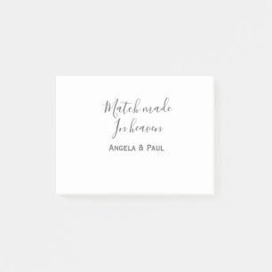 Match made in heaven name couple wedding simple  post-it notes