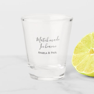 Match made in heaven name couple wedding simple  shot glass