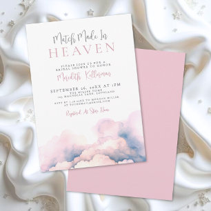 Match Made In Heaven Pink Bridal Shower Invitation