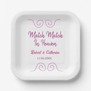 match made in heaven pink purple spanish border na paper plate