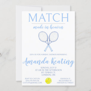 Match Made in Heaven, Tennis Bridal Shower Invitation