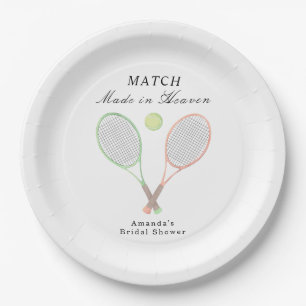 Match Made in Heaven Tennis Bridal Shower Paper Plate