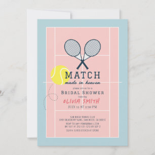 Match Made in Heaven Tennis Court Bridal Shower Invitation