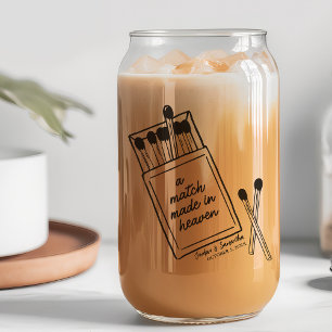 Match Made in Heaven Wedding Bridal Party Favour Can Glass