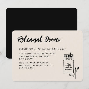 Match Made in Heaven Wedding Rehearsal Dinner Enclosure Card