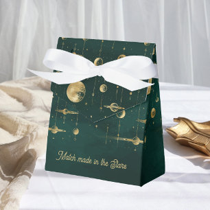 Match made in the Stars Emerald Gold Wedding Favou Favour Box