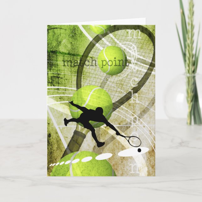 Match Point boy playing tennis blank Card (Front)