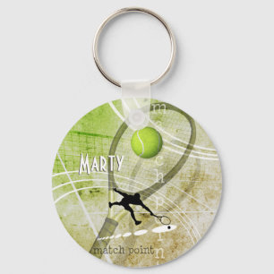 Match Point II boys' tennis player name Key Ring