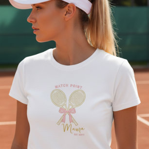 Match Point Mama Coquette Sport Tennis Racket Bow T-Shirt