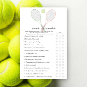 Match Tennis Bridal shower Over or under game