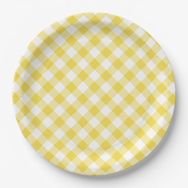 Match Your Wedding Palette Country Gingham Paper Plate (Front)